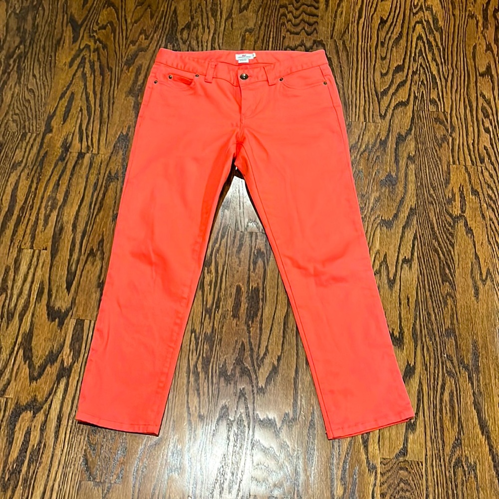 Vineyard Vines Women’s Mid-Rise Crop Coral 26” Straight Leg Jeans Size 6